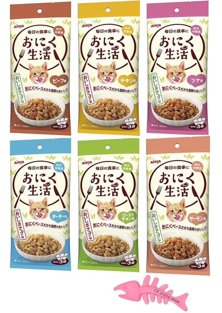 Amazon | アイシア おにく生活 180g（60g×3袋）キャットフード 6